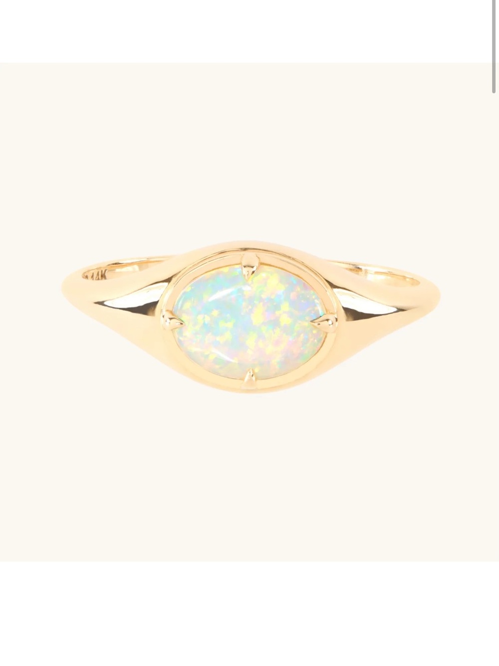 Catbird Companion Opal Signet Ring Jenny Slate collection, size 6